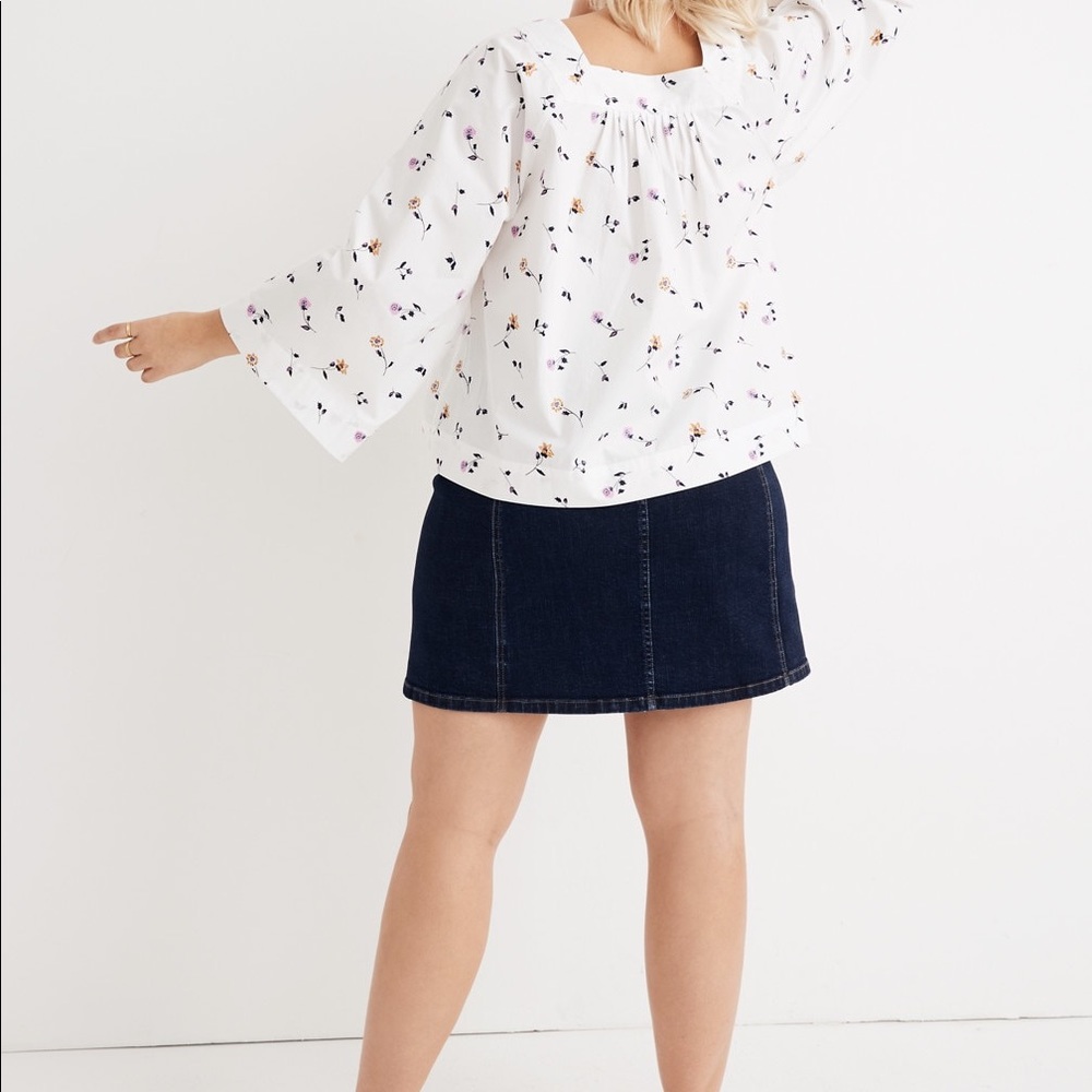 Madewell Square Neck Top in Sweet Blossoms - Picture 3 of 8